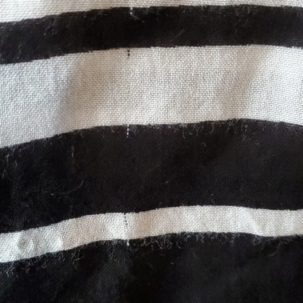 KATE SPADE BLACK WHITE STRIPE LIGHTWEIGHT SCARF WRAP NAUTICAL SUMMER BEACHY